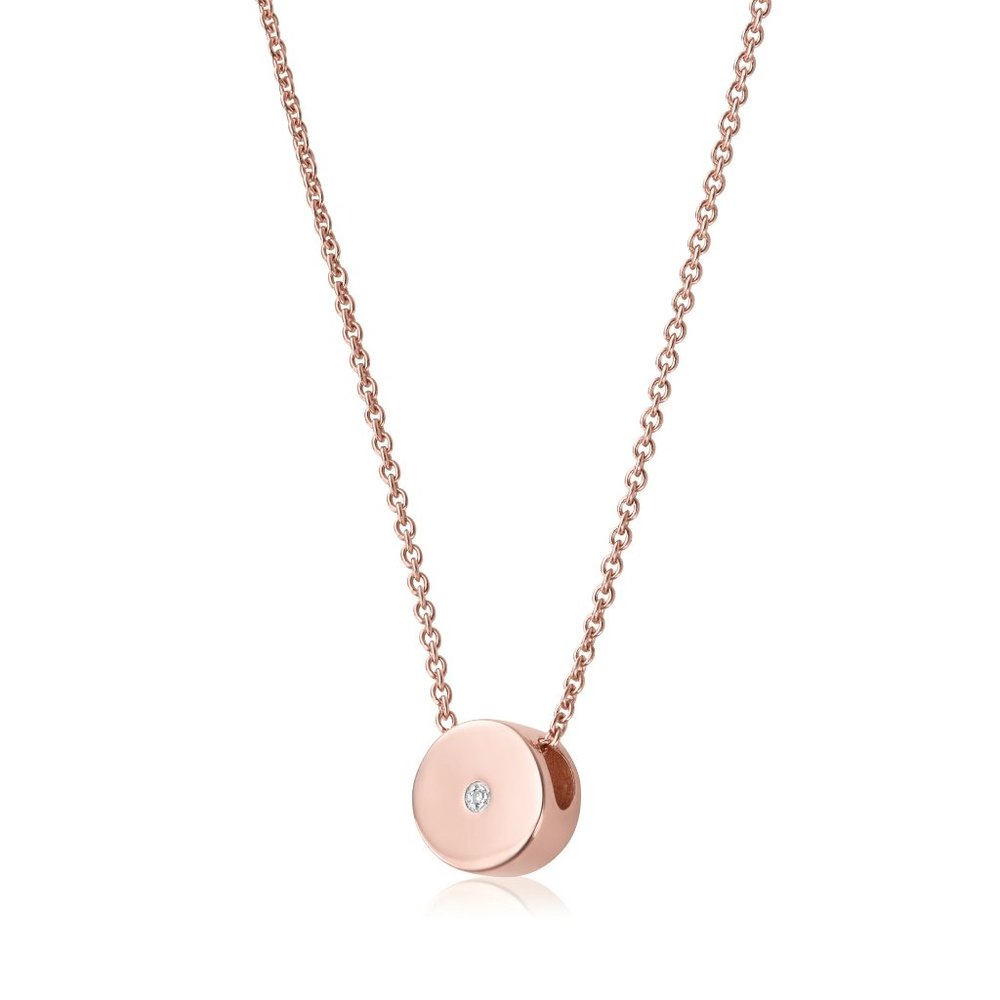 ❌SOLD❌Monica Vinader Rose Gold Diamond Necklace - Picture 2 of 10